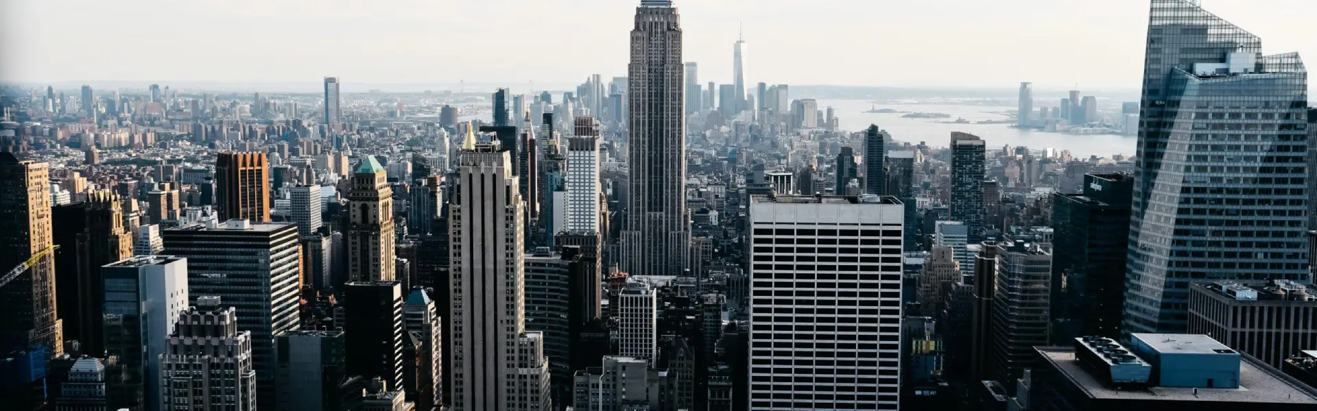 Aerial view of the New York City skyline – hub for sustainability jobs in New York across ESG sectors